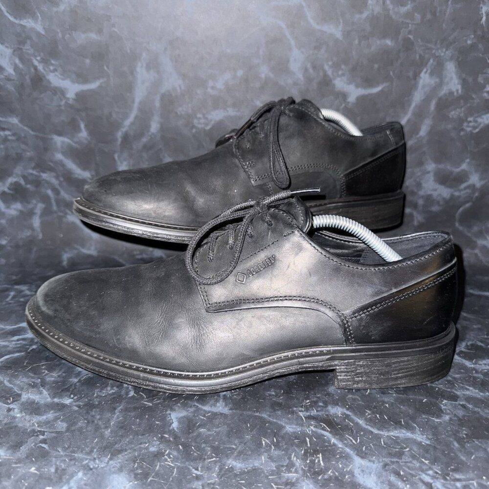 ECCO Knoxville Gore-Tex Waterproof Black Leather Shoes Mens Size 10-10.5 (44)